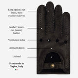 Marcello (black) – Luxurious Italian peccary driving gloves