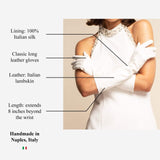 Angelina (white) - Italian silk lined 8-button length leather bridal / opera gloves - Leather Gloves Online - Flyclothing LLC