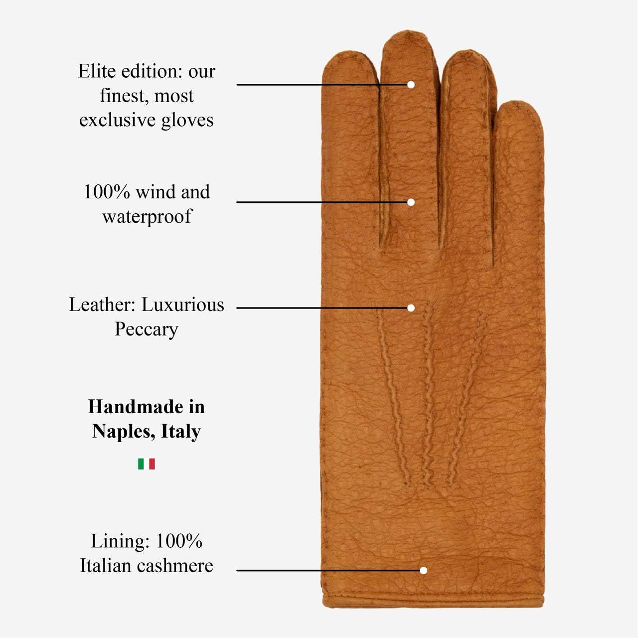 Donatella (brown) – Luxurious Italian peccary leather gloves with cashmere lining - Leather Gloves Online - Flyclothing LLC