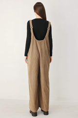 CARAMEL SLOUCHY CORDUROY JUMPSUIT