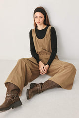 CARAMEL SLOUCHY CORDUROY JUMPSUIT