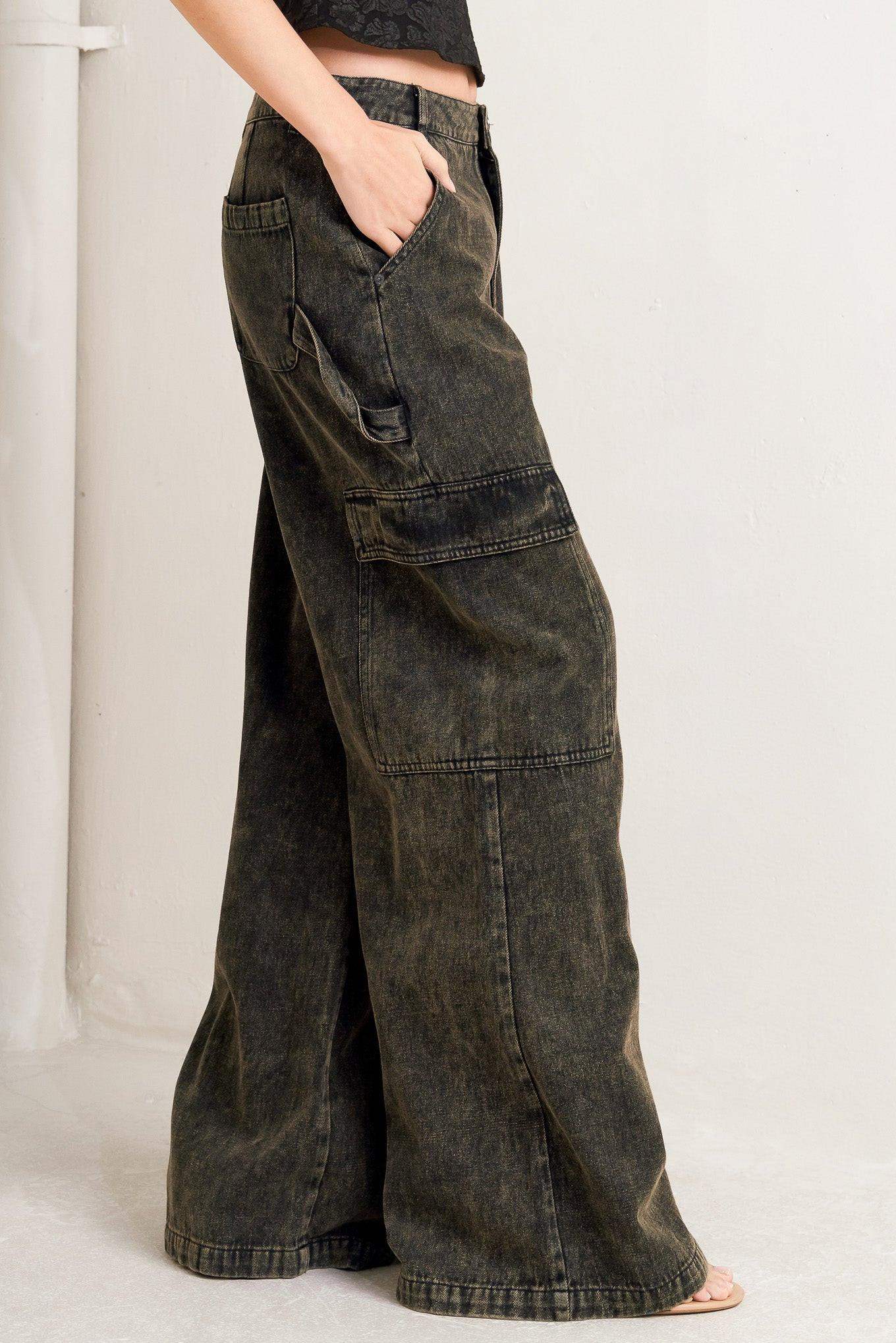 CAN'T BLAME ME GARGO DENIM PANTS - Flying Tomato - Flyclothing LLC