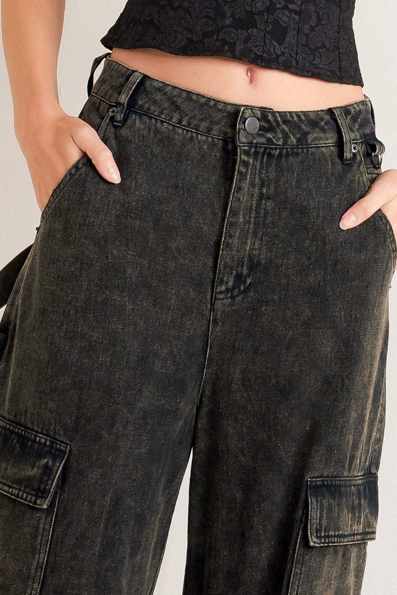 CAN'T BLAME ME GARGO DENIM PANTS - Flying Tomato - Flyclothing LLC