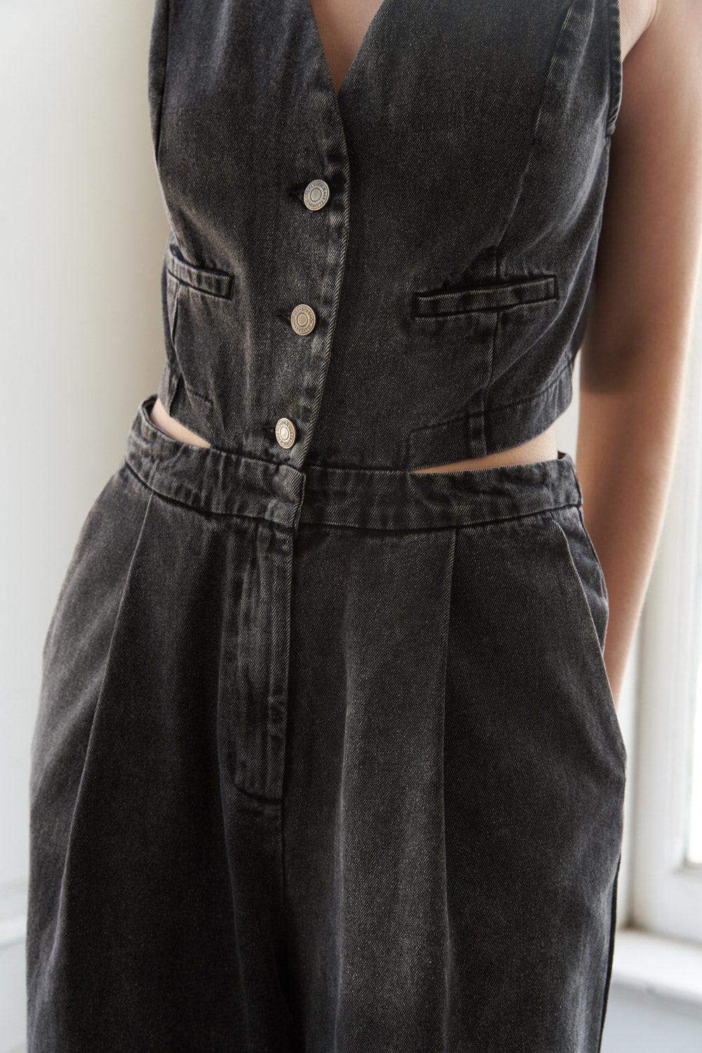 RAIN OR SHINE DENIM JUMPSUIT - Flying Tomato - Flyclothing LLC