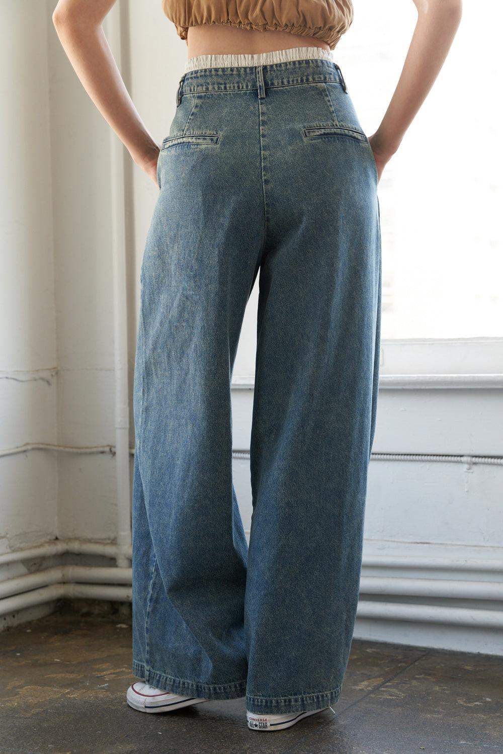 SOMEWHERE UP ABOVE DENIM PANTS - Flying Tomato - Flyclothing LLC