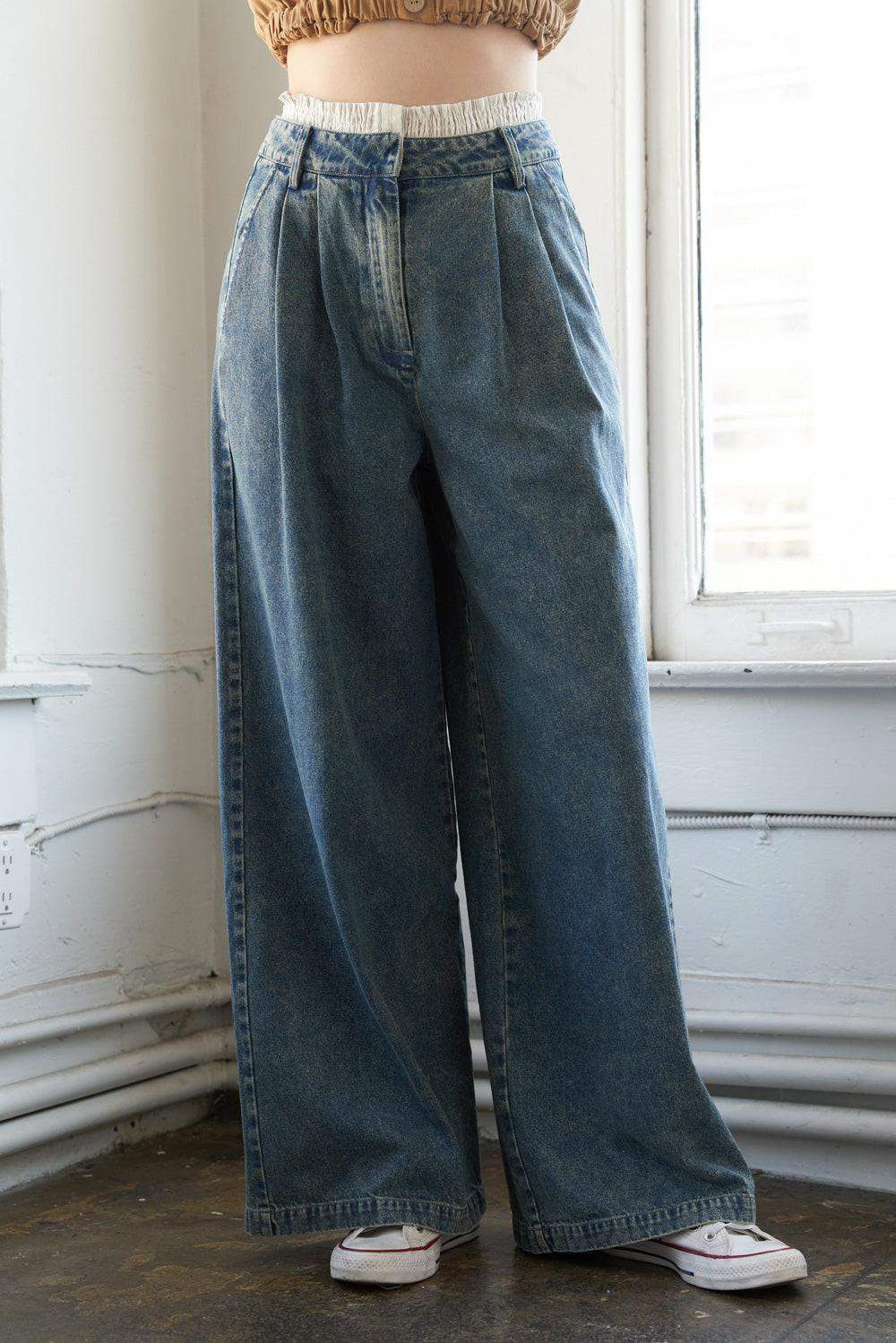 SOMEWHERE UP ABOVE DENIM PANTS - Flying Tomato - Flyclothing LLC