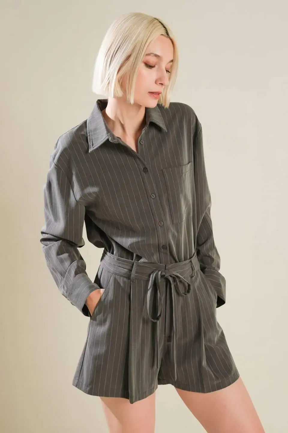 AM I OKAY WITH WOVEN ROMPER - Flying Tomato - Flyclothing LLC