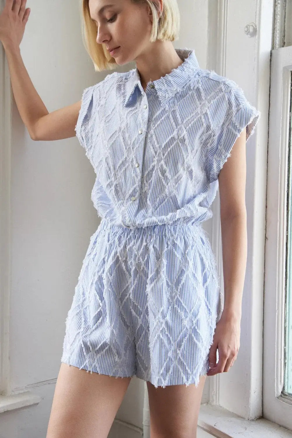 LOST IN THOUGHT WOVEN ROMPER - Flying Tomato - Flyclothing LLC