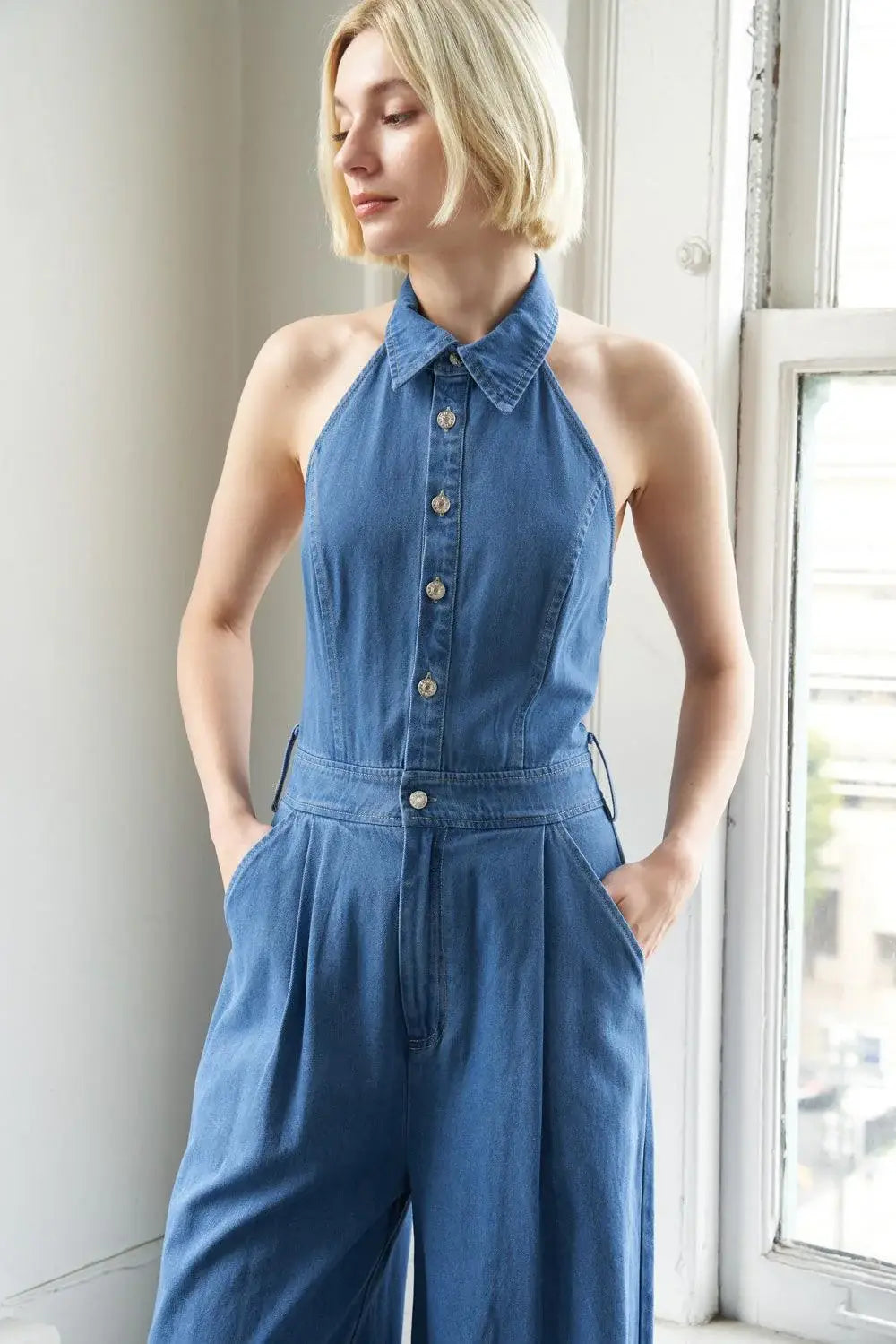 SERENE SEASONS DENIM JUMPSUIT - Flying Tomato - Flyclothing LLC