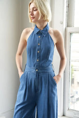 SERENE SEASONS DENIM JUMPSUIT - Flying Tomato - Flyclothing LLC