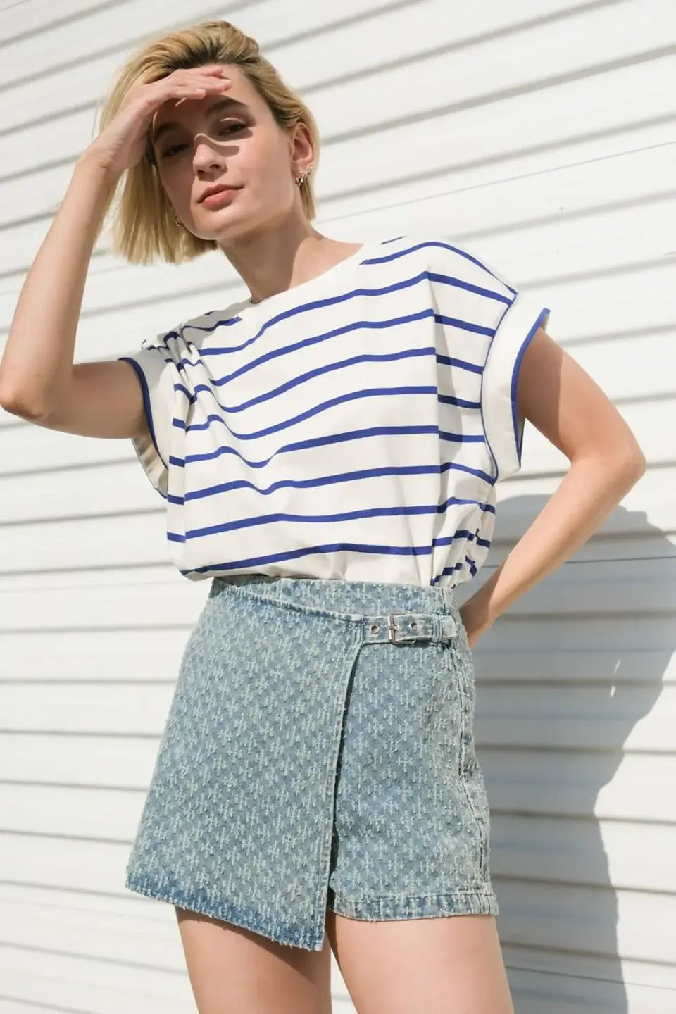 NO ONE PRETTIER DENIM SKORT - Flying Tomato - Flyclothing LLC