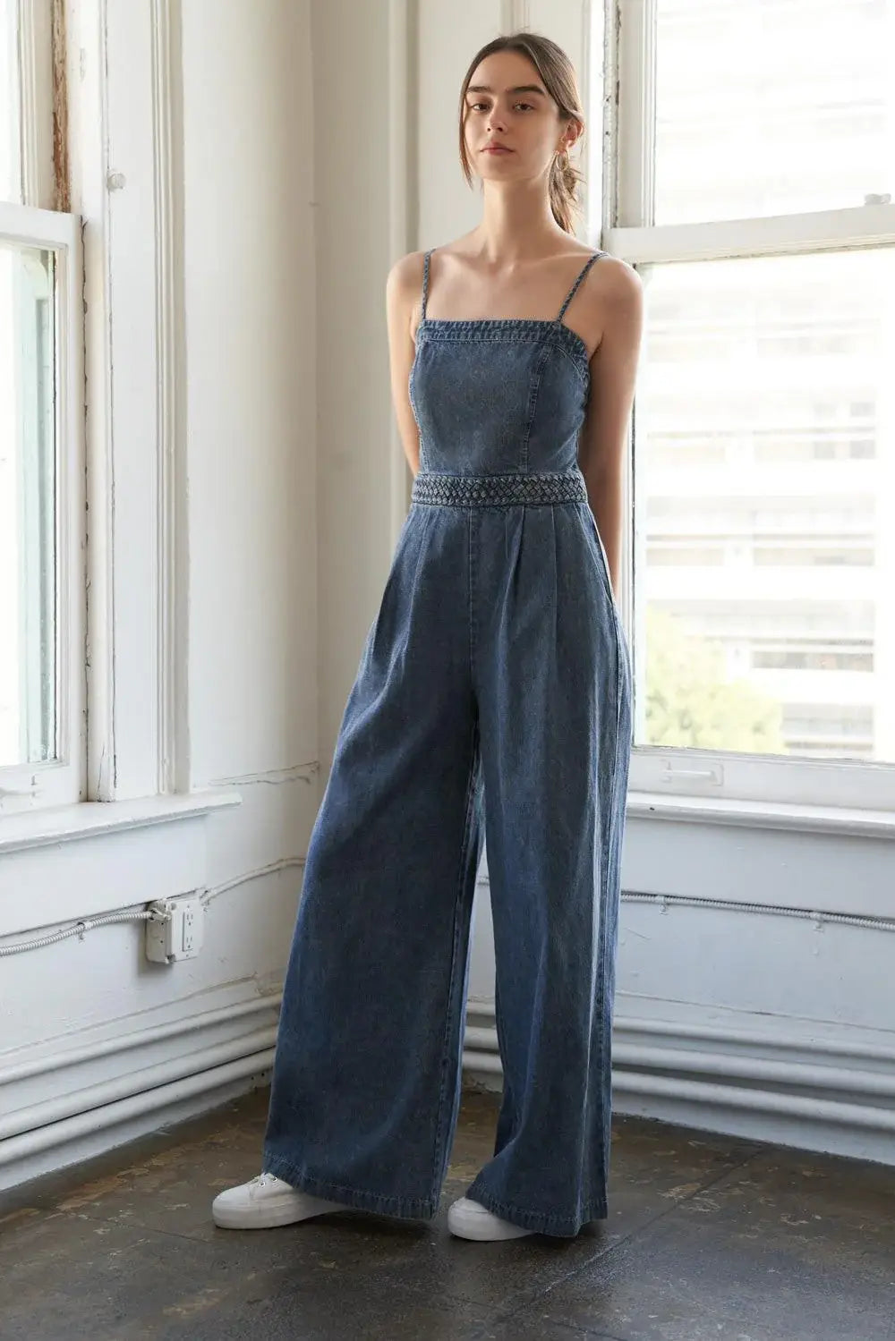 STOLEN GLANCES DENIM JUMPSUIT - Flying Tomato - Flyclothing LLC