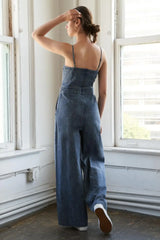 STOLEN GLANCES DENIM JUMPSUIT - Flying Tomato - Flyclothing LLC