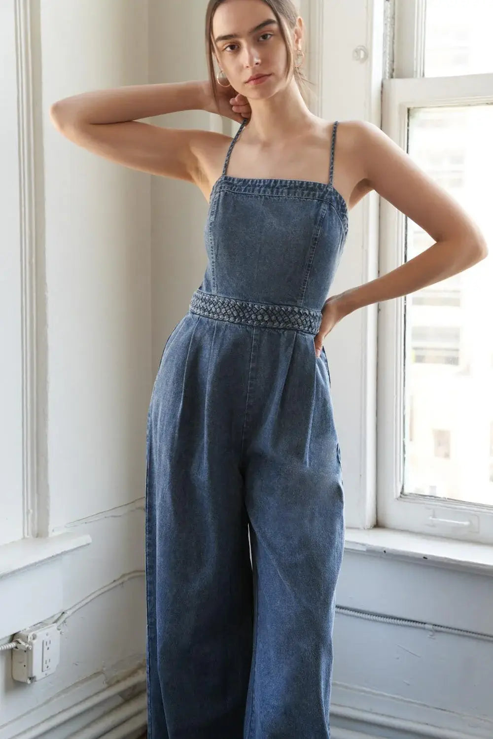 STOLEN GLANCES DENIM JUMPSUIT - Flying Tomato - Flyclothing LLC