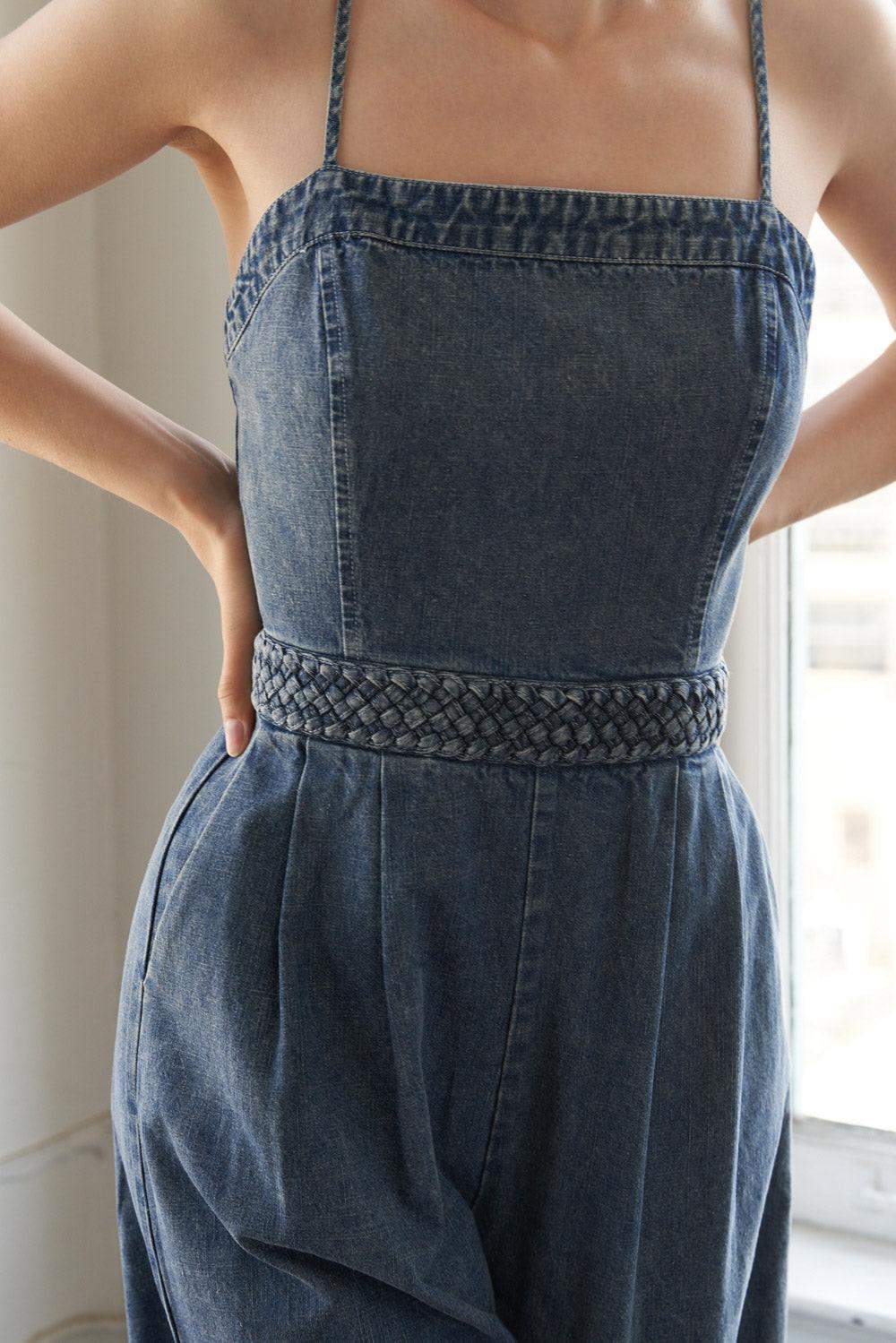 STOLEN GLANCES DENIM JUMPSUIT - Flying Tomato - Flyclothing LLC