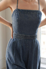 STOLEN GLANCES DENIM JUMPSUIT - Flying Tomato - Flyclothing LLC