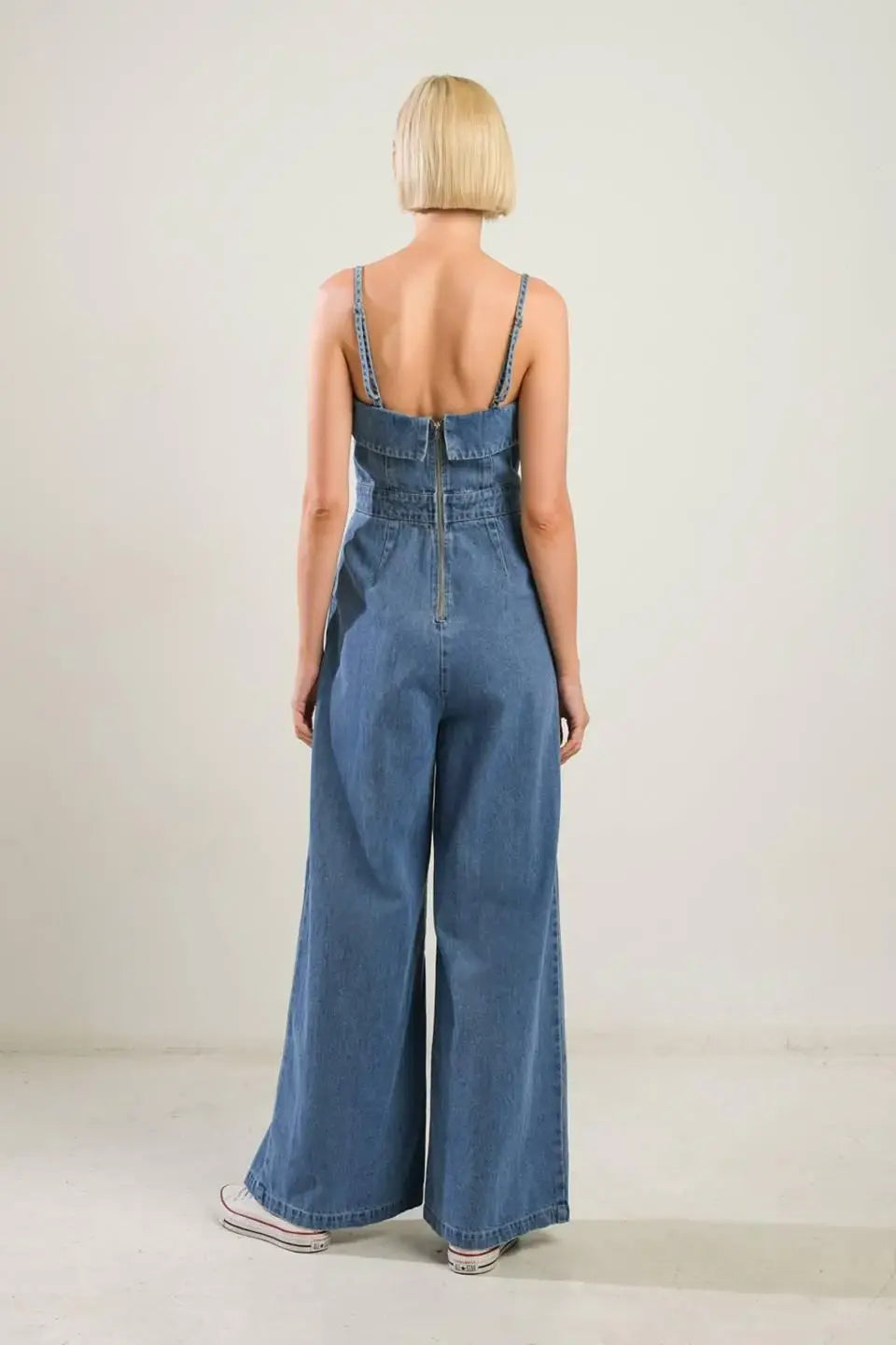 URBAN ELEGANCE DENIM JUMPSUIT - Flying Tomato - Flyclothing LLC