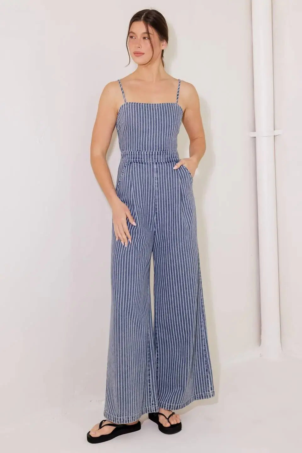 BEGIN AGAIN BLUE DENIM JUMPSUIT - Flying Tomato - Flyclothing LLC