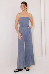 BEGIN AGAIN BLUE DENIM JUMPSUIT - Flying Tomato - Flyclothing LLC