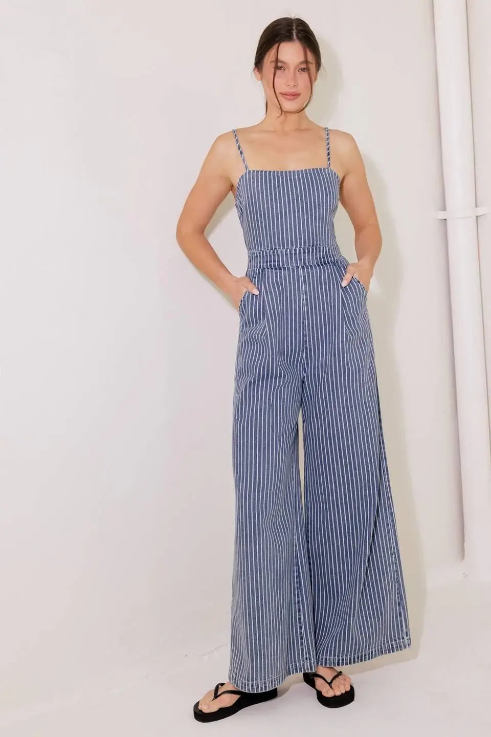 BEGIN AGAIN BLUE DENIM JUMPSUIT - Flying Tomato - Flyclothing LLC