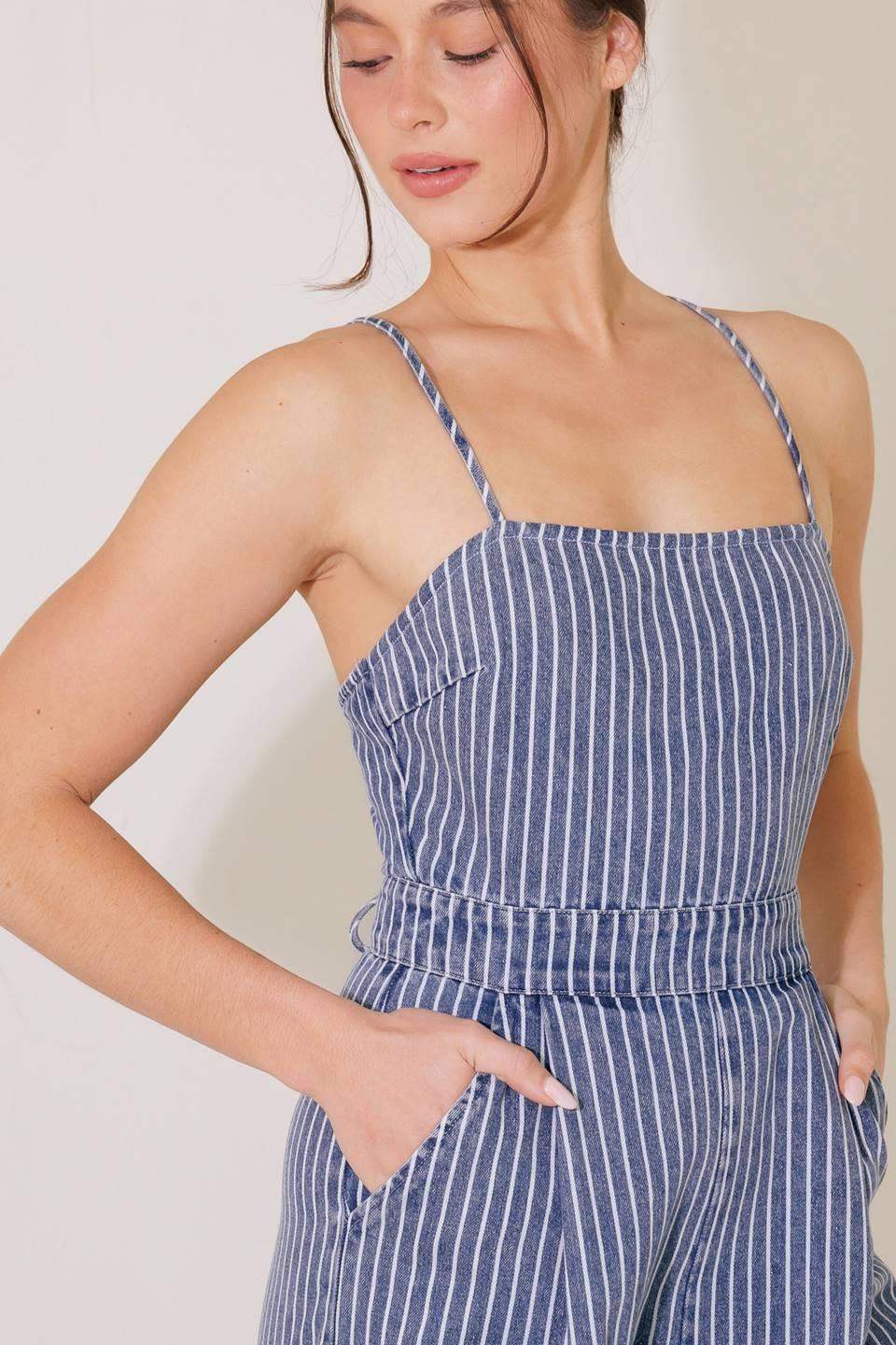 BEGIN AGAIN BLUE DENIM JUMPSUIT - Flying Tomato - Flyclothing LLC