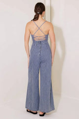 BEGIN AGAIN BLUE DENIM JUMPSUIT - Flying Tomato - Flyclothing LLC