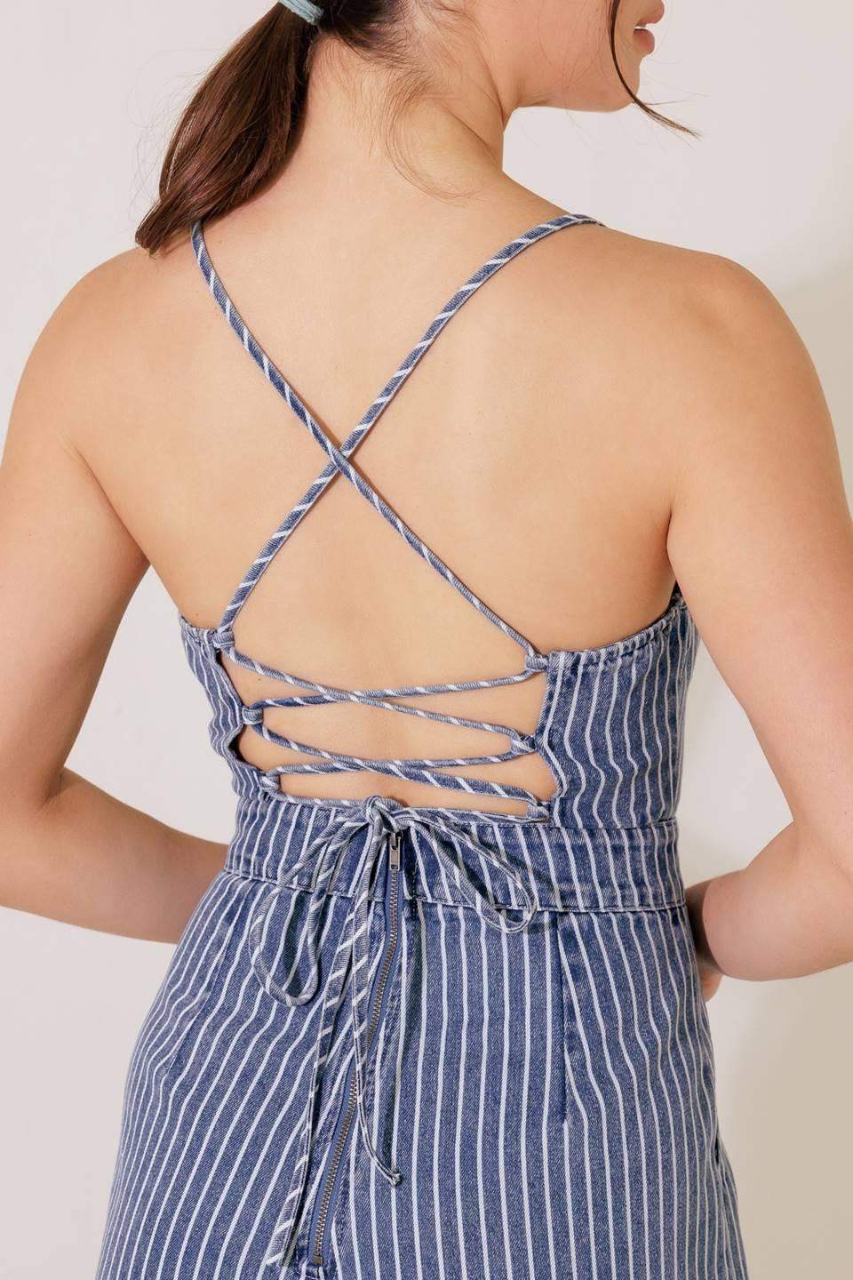 BEGIN AGAIN BLUE DENIM JUMPSUIT - Flying Tomato - Flyclothing LLC