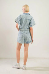 COUNTRYSIDE CHARM DENIM ROMPER - Flying Tomato - Flyclothing LLC
