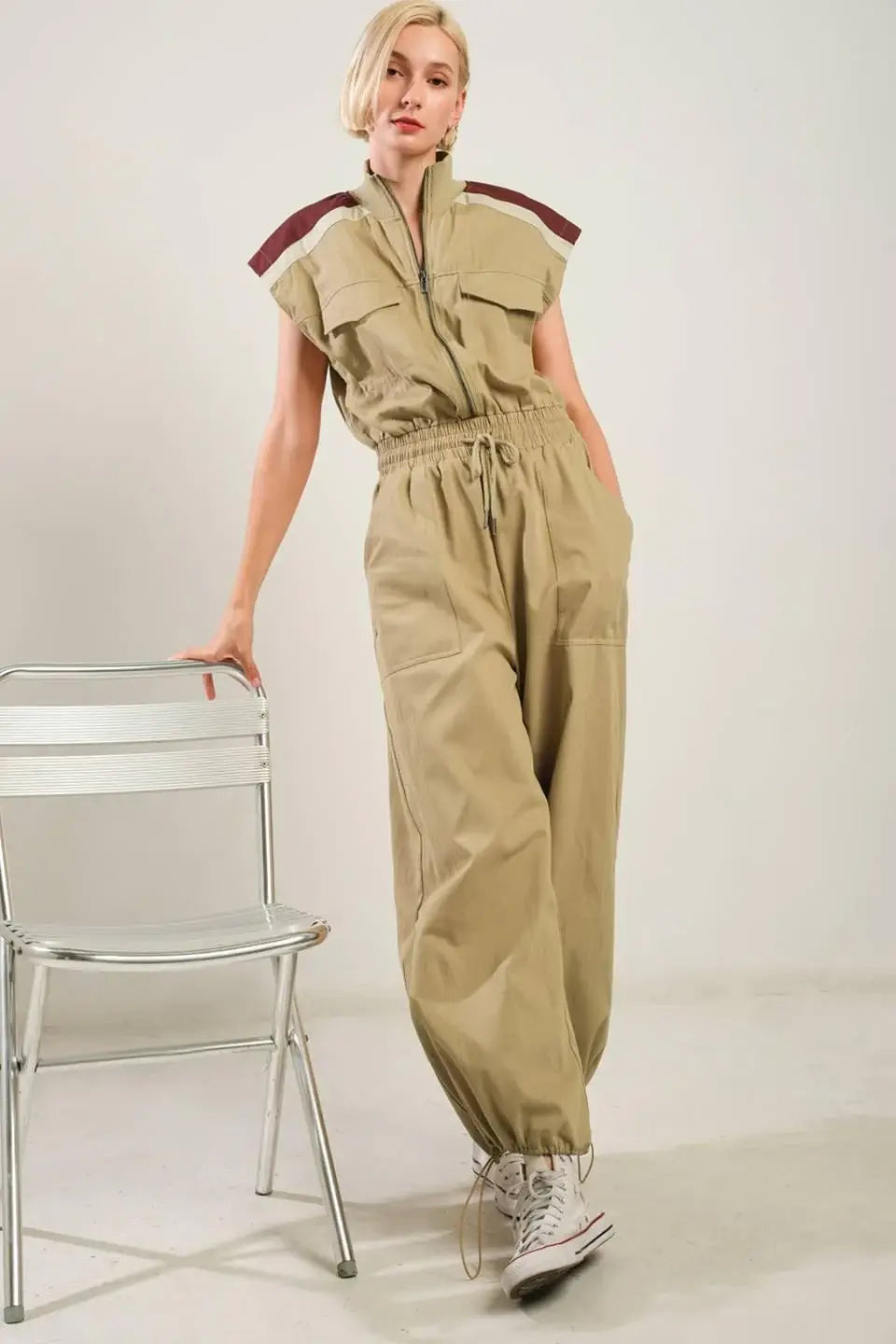 WAVE OF ELEGANCE WOVEN JUMPSUIT - Flying Tomato - Flyclothing LLC