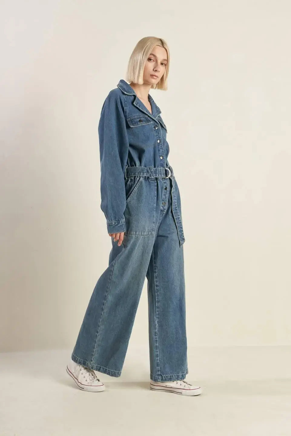 PERFECT MEET DENIM JUMPSUIT - Flying Tomato - Flyclothing LLC