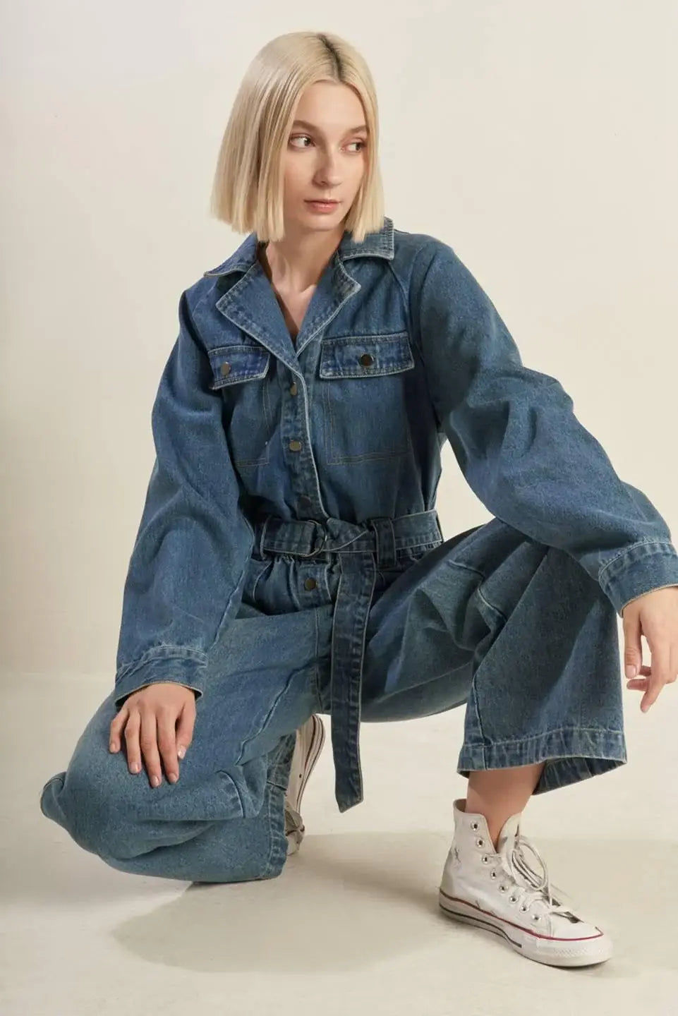 PERFECT MEET DENIM JUMPSUIT - Flying Tomato - Flyclothing LLC