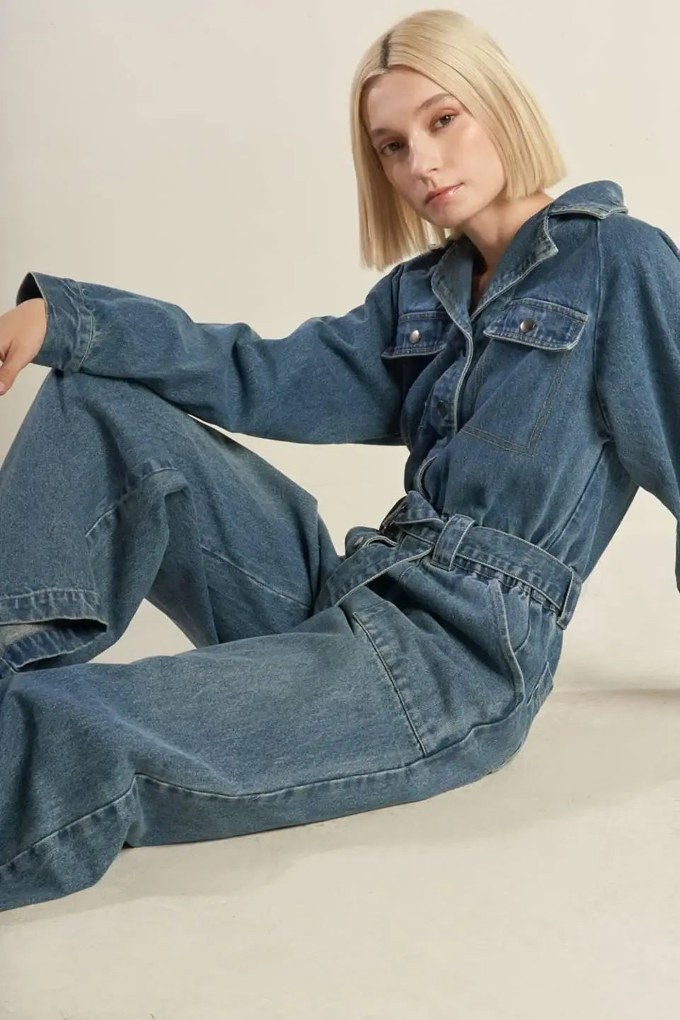 PERFECT MEET DENIM JUMPSUIT - Flying Tomato - Flyclothing LLC
