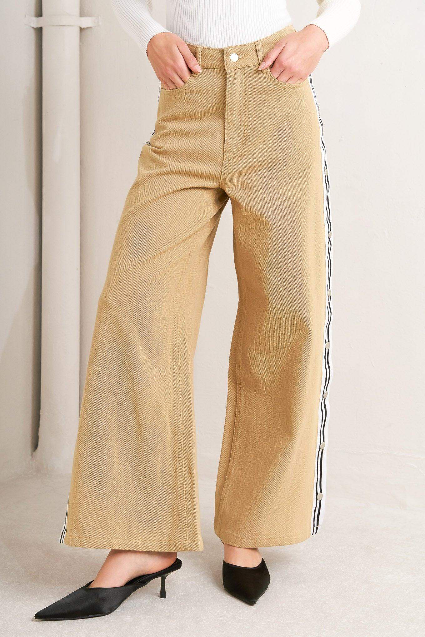 ELEGANT ELEVATION WOVEN TWILL PANTS - Flying Tomato - Flyclothing LLC