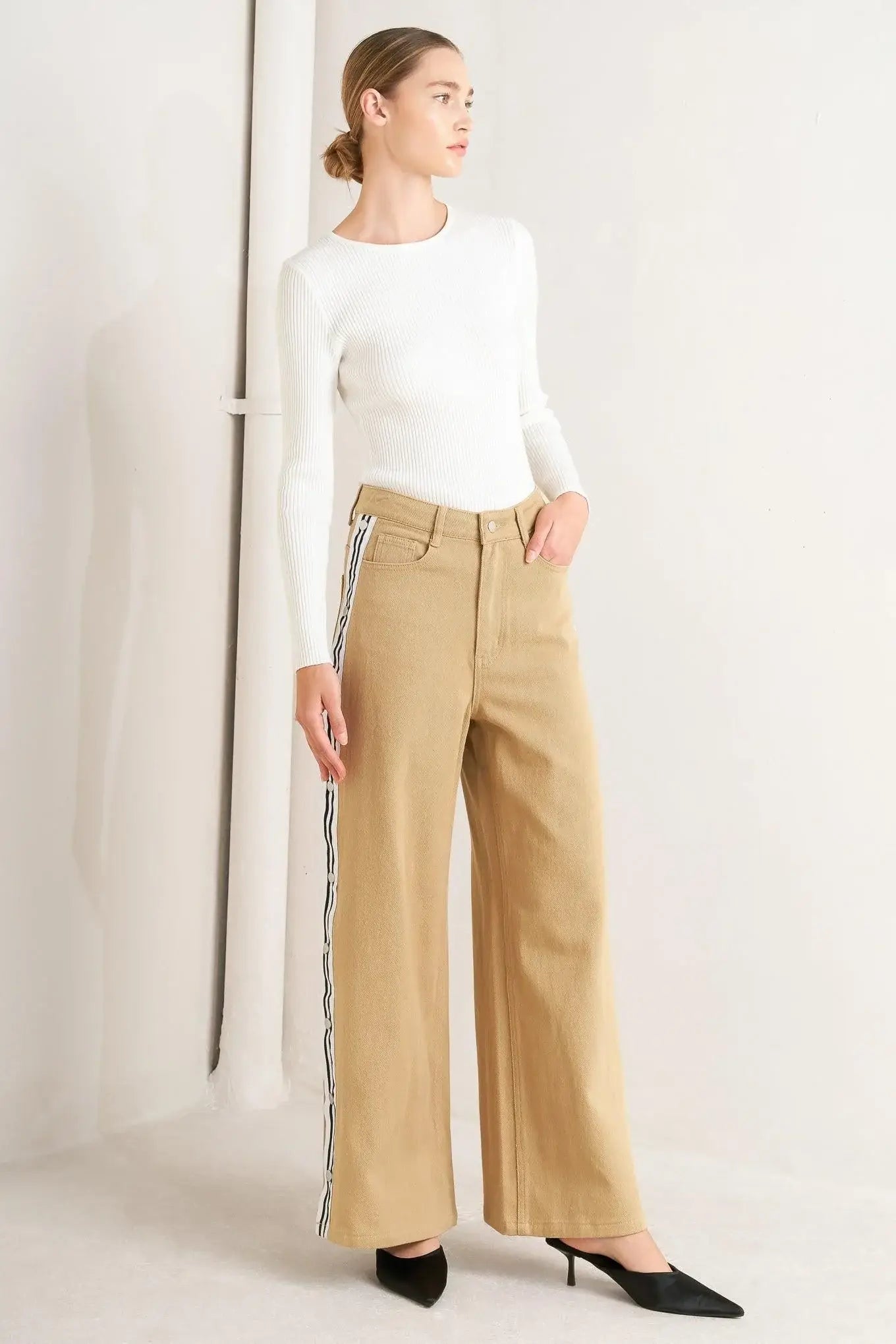 ELEGANT ELEVATION WOVEN TWILL PANTS - Flying Tomato - Flyclothing LLC