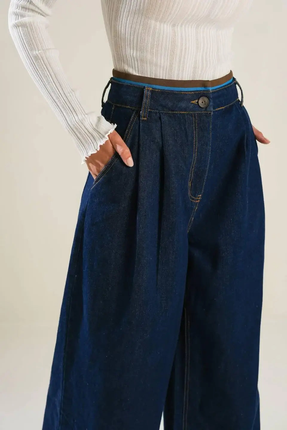 CRISP CANVAS DENIM PANTS - Flying Tomato - Flyclothing LLC