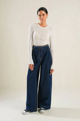 CRISP CANVAS DENIM PANTS - Flying Tomato - Flyclothing LLC