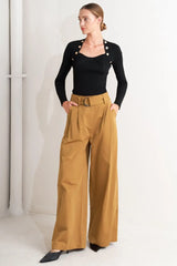 ELEGANCE UNVEILED WOVEN PANTS - Flying Tomato - Flyclothing LLC