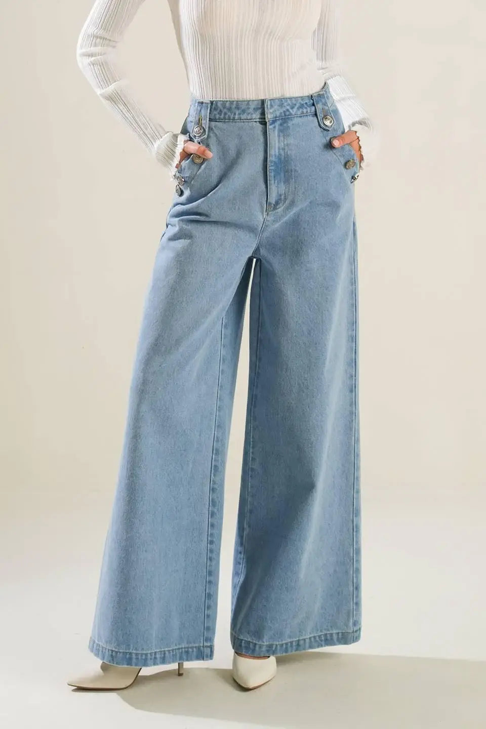ADVENTURE AWAITS DENIM PANTS - Flying Tomato - Flyclothing LLC