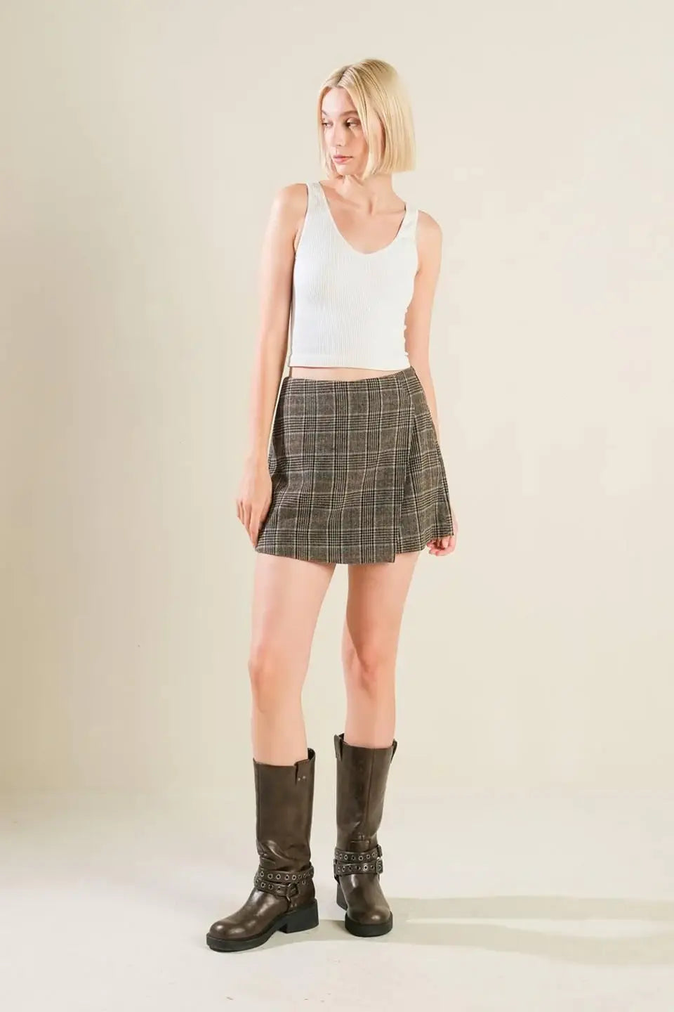 ETERNAL DEVOTION PLAID SKORT - Flying Tomato - Flyclothing LLC