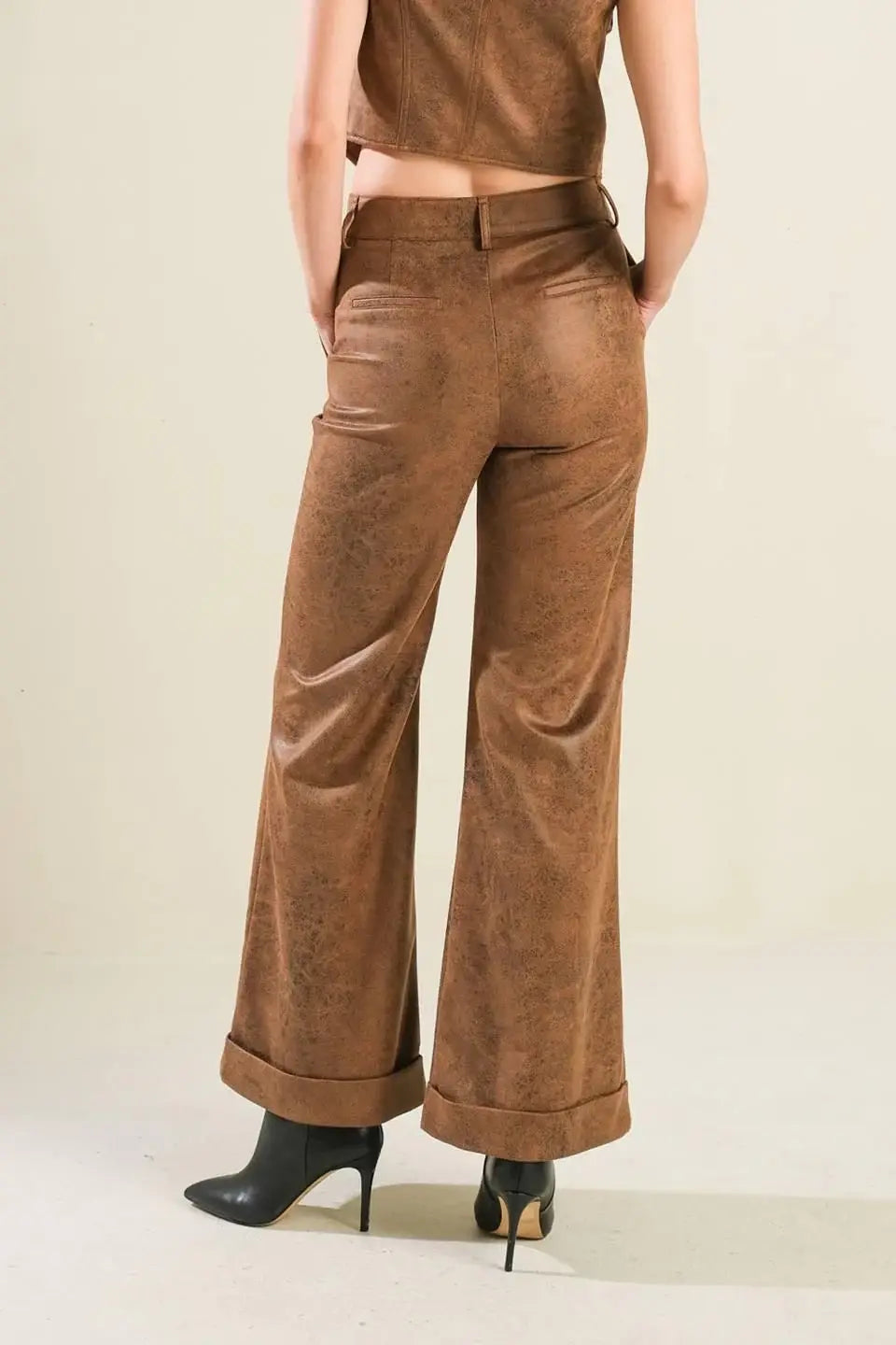 A GIFT FROM LOVE LEATHER PANTS - Flying Tomato - Flyclothing LLC