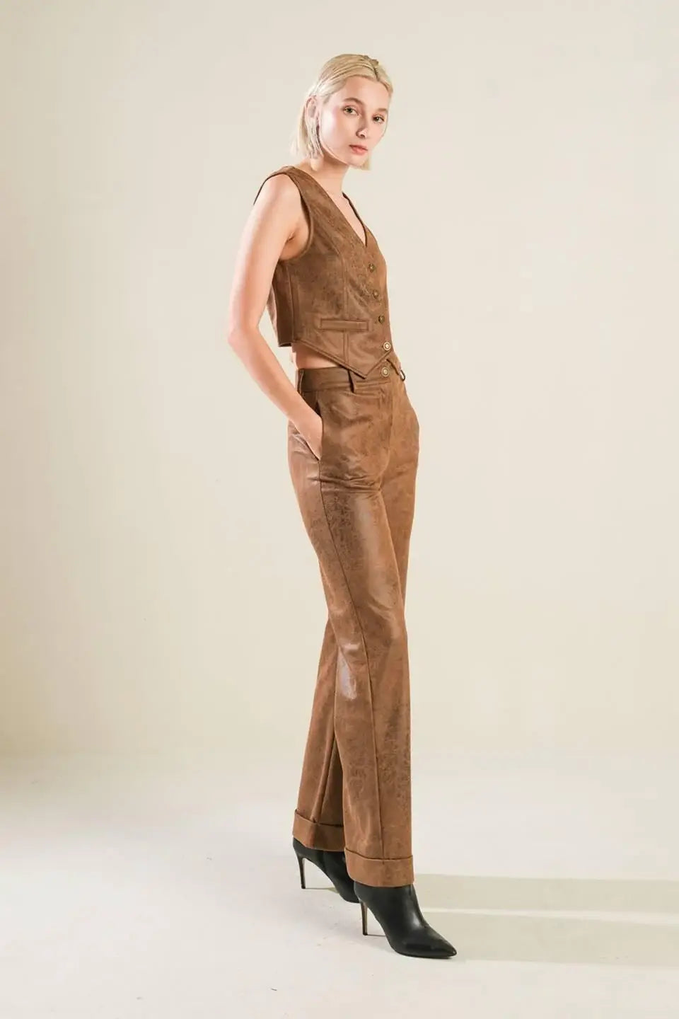A GIFT FROM LOVE LEATHER PANTS - Flying Tomato - Flyclothing LLC