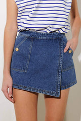 FOR A SECOND DENIM SKORT - Flying Tomato - Flyclothing LLC