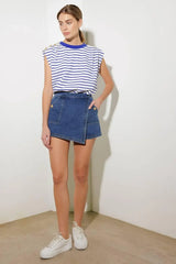 FOR A SECOND DENIM SKORT - Flying Tomato - Flyclothing LLC