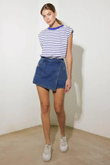 FOR A SECOND DENIM SKORT - Flying Tomato - Flyclothing LLC