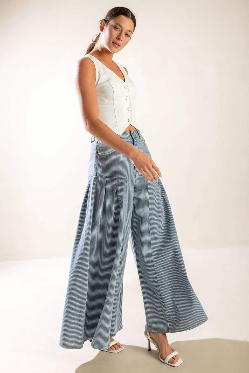 ROOFTOP ROMANCE DENIM PANTS - Flying Tomato - Flyclothing LLC