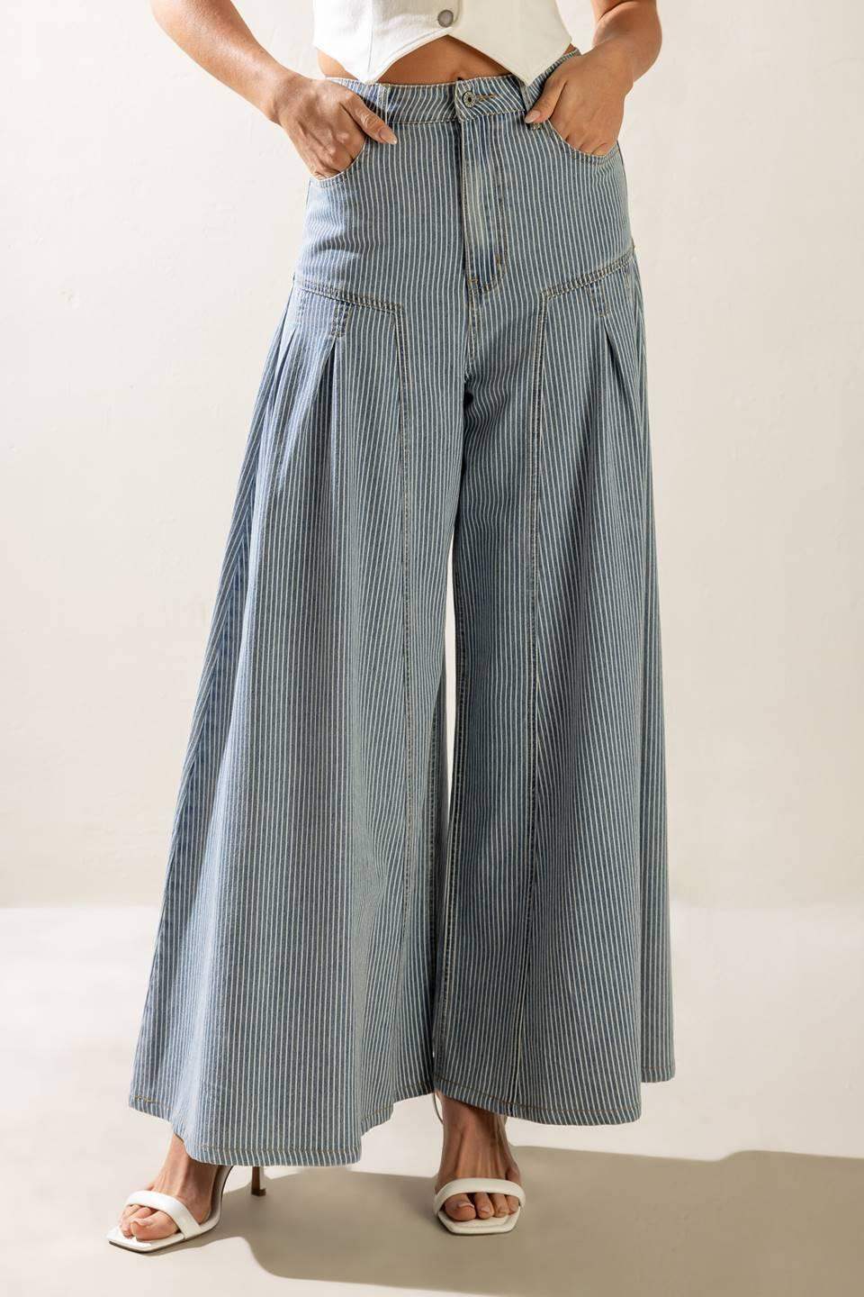 ROOFTOP ROMANCE DENIM PANTS - Flying Tomato - Flyclothing LLC