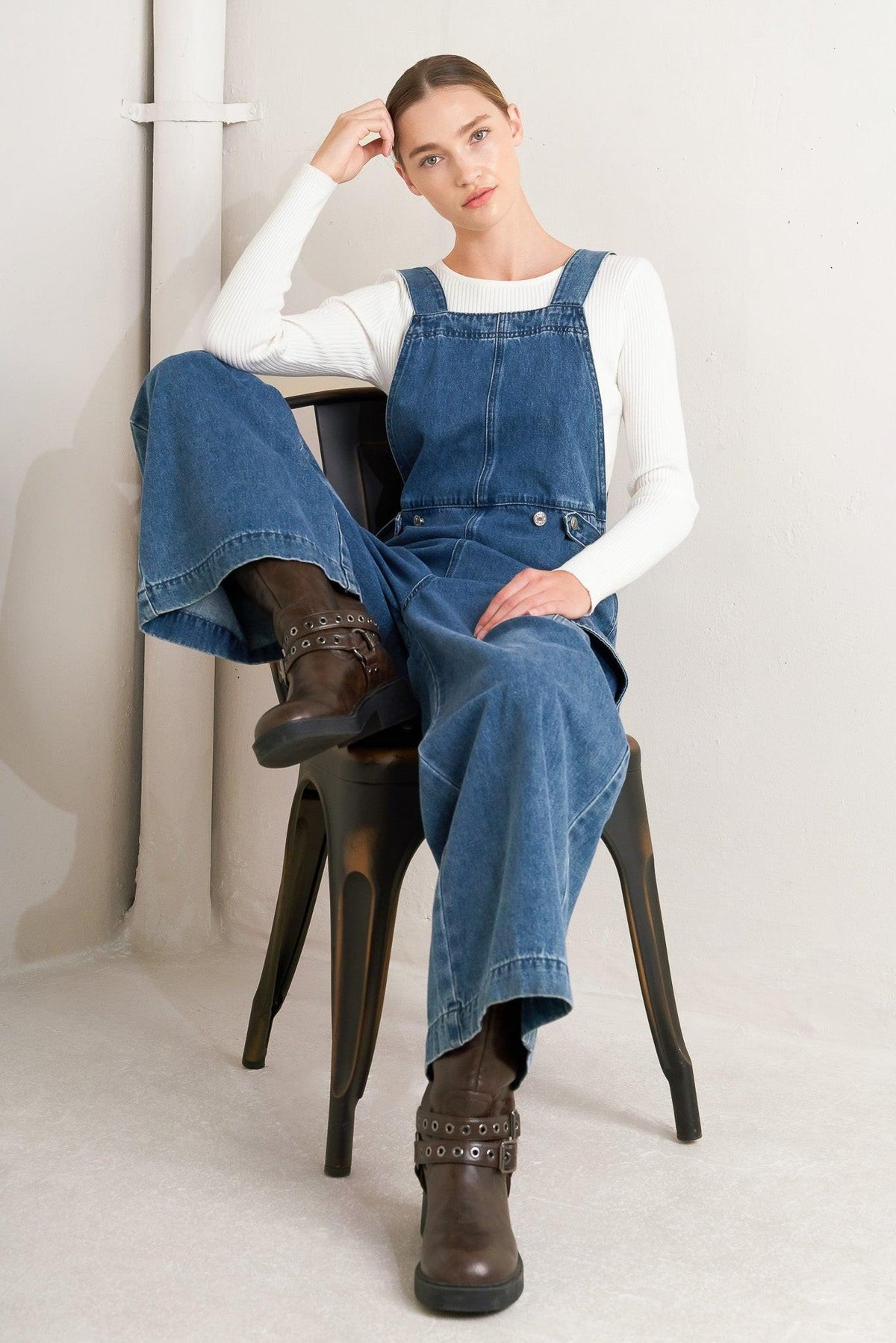 LET ME TALK DENIM CARGO JUMPSUIT - Flying Tomato - Flyclothing LLC