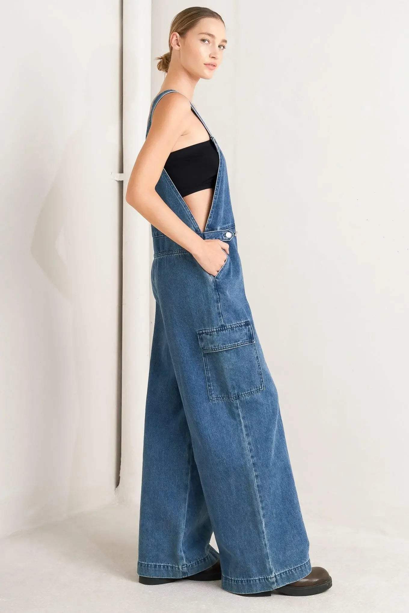 LET ME TALK DENIM CARGO PANTS - Flying Tomato - Flyclothing LLC
