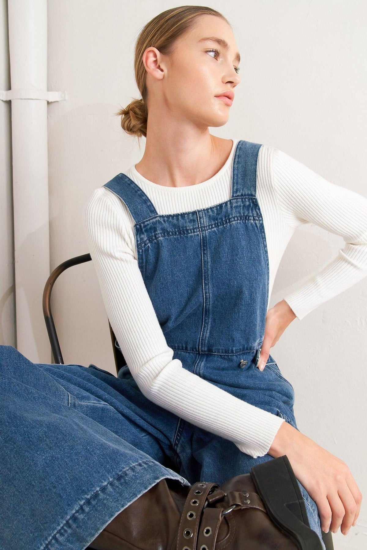 LET ME TALK DENIM CARGO JUMPSUIT - Flying Tomato - Flyclothing LLC