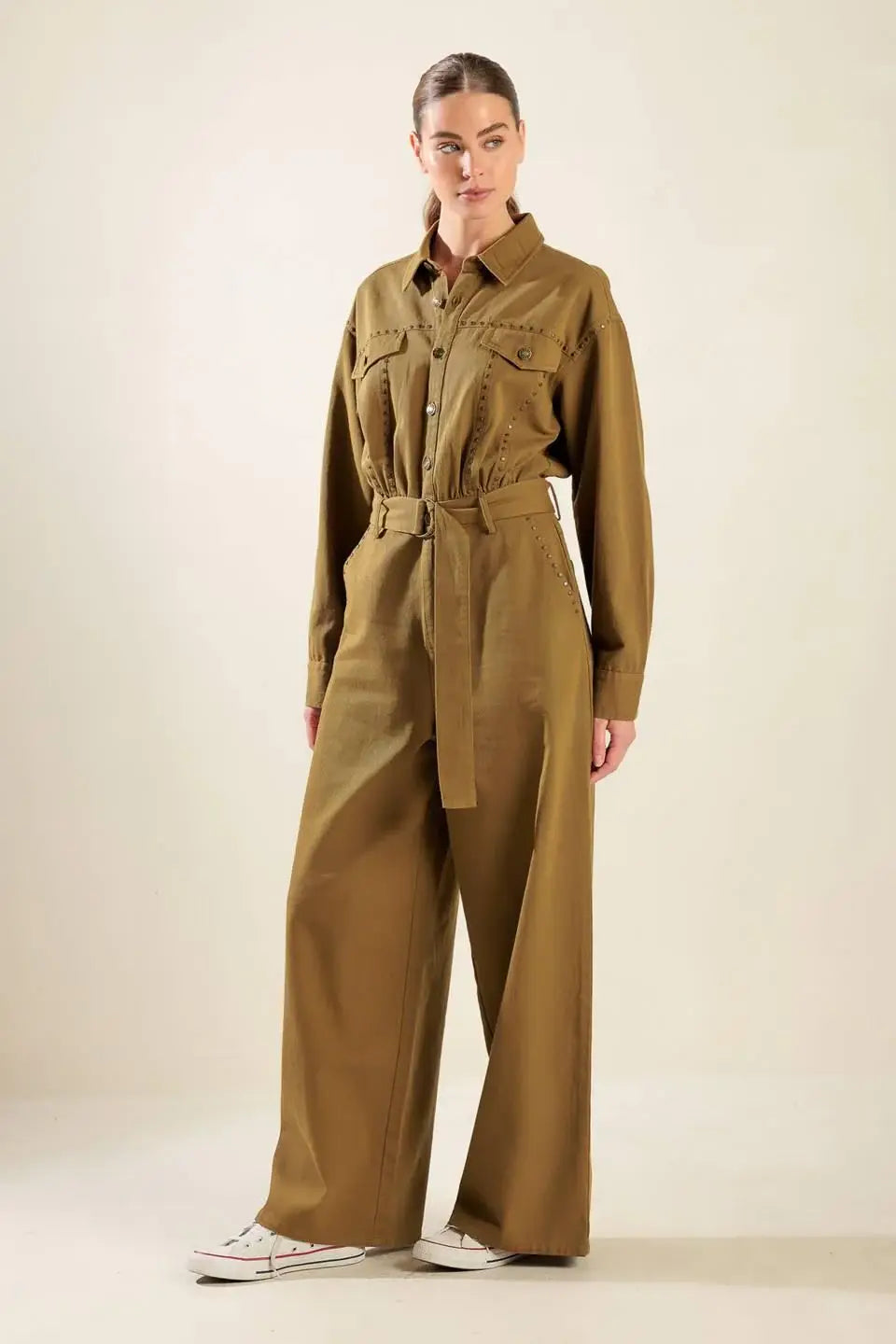 FLEETING WHISPERS TWILL JUMPSUIT - Flying Tomato - Flyclothing LLC